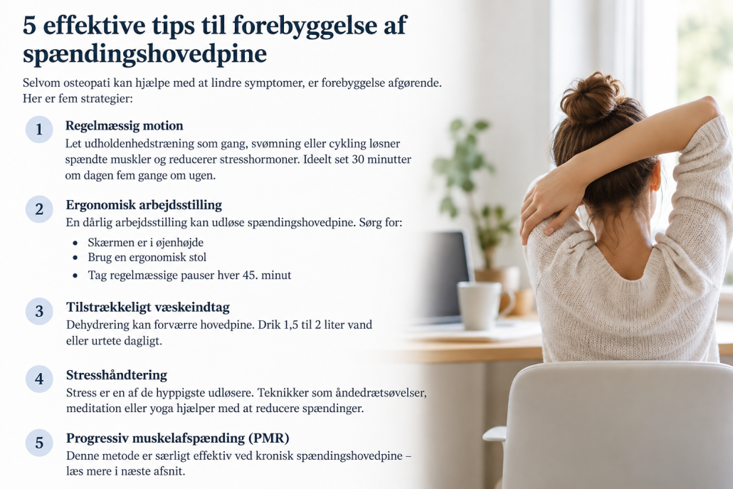 5 effektive tips til forebyggelse af spændingshovedpine