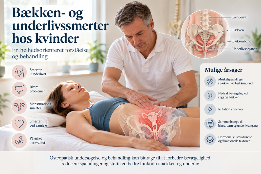 Lægelig osteopati og fysioterapeutisk osteopati – hvad er forskellen? 3 Bækken -og underlivssmerter hos kvinder